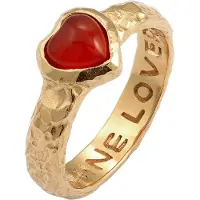 Haze&Glory Bague 'Heart Over Heels' or / rouge