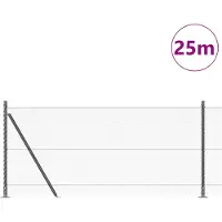 vidaXL Clôture hexagonale avec socle en béton, 25 x 0,8 m, acier revêtu de PVC