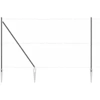 vidaXL Poteaux de clôture 7 pcs Gris Ø32mm 180 cm Acier galvanisé