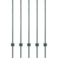 vidaXL Poteaux de clôture 10 pcs Vert 100 cm Acier