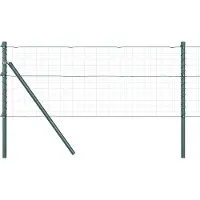 vidaXL Poteaux de clôture 13 pcs Vert Ø32mm 120 cm Acier galvanisé