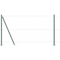 vidaXL Poteaux de clôture 7 pcs Vert Ø32mm 150 cm Acier galvanisé
