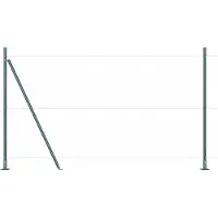 vidaXL Poteaux de clôture 7 pcs Vert Ø32mm 160 cm Acier galvanisé