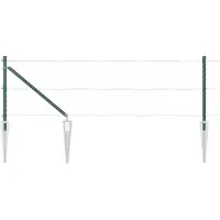 vidaXL Poteaux de clôture 7 pcs Vert Ø32mm 120 cm Acier galvanisé