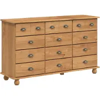 vidaXL Commode à tiroirs ASKIM, marron, 79 x 40 x 133,5 cm