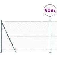 vidaXL Clôture hexagonale avec socle en béton, 50 x 1,4 m, acier revêtu de PVC