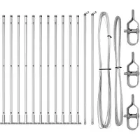 vidaXL Poteaux de clôture 13 pcs Argent Ø32mm 130 cm Acier galvanisé