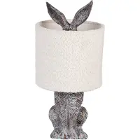 Clayre & Eef Lampe de table Lapin Ø 20x43 cm Marron Beige Plastique