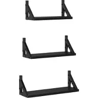 vidaXL Ensemble d'étagères murales 3 pcs Chêne noir 37 x 12 x 13 cm