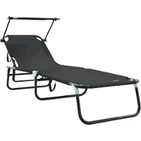 vidaXL Chaise longue pliante noire 190 x 57 x 81 cm Oxford