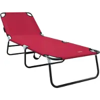 vidaXL Chaise longue pliante rouge 188 x 57 x 86,5 cm en polyester