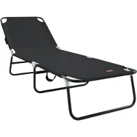vidaXL Chaise longue pliante noire 188 x 57 x 86,5 cm en polyester