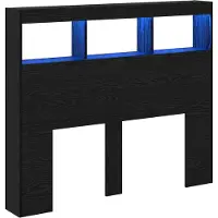 vidaXL Tête de lit en bois d'ingénierie aspect chêne noir