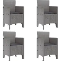 vidaXL Chaise de jardin, lot de 4, gris clair, 53 x 49 x 85 cm, polypropylène