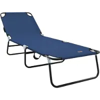 vidaXL Chaise longue pliante bleue 188 x 57 x 86,5 cm en polyester