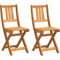 vidaXL Chaises de bistrot d'extérieur avec coussins, lot de 2, en bois massif d'acacia