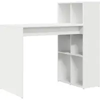 vidaXL Bureau , blanc, en panneaux de particules, 108 x 55 x 103,5 cm