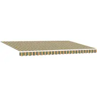 vidaXL Tissu de remplacement pour store vert et jaune 5 x 3,5 m en polyester