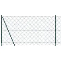 vidaXL Clôture en fil métallique avec socle en béton, dimensions 25 x 1,2 m, couleur verte