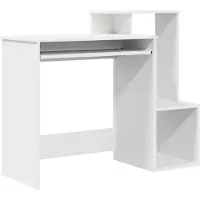 vidaXL Bureau , blanc, 106 x 41 x 88,5 cm, fabriqué en panneaux de particules