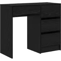 vidaXL Bureau noir imitation bois chêne, fabriqué en panneaux de particules