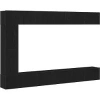 vidaXL Ensemble de meubles TV 9 pcs Noir imitation chêne Matériau dérivé du bois