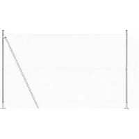 vidaXL Clôture en treillis métallique pour l'extérieur avec socle en béton, 10 x 1,4 m, couleur argent