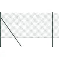 vidaXL Clôture en treillis métallique à fixer au sol, 10 x 1,5 m, couleur verte