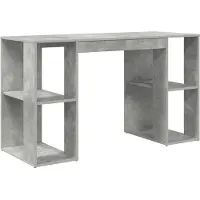 vidaXL Bureau , béton gris, panneaux de particules, 130 x 50,5 x 75 cm