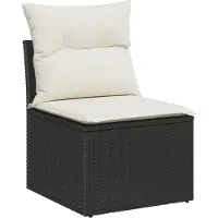 vidaXL Ensemble de canapé de jardin avec coussins 8 pcs noir poly rotin