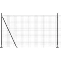 vidaXL Clôture en fil de fer soudé avec socle en béton 10 x 1,5 m (L x H)