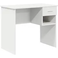 vidaXL Bureau , blanc, 90 x 49 x 75 cm, en panneaux de particules