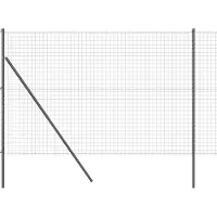 vidaXL Clôture extérieure type européen, à encastrer dans le sol, 10 x 1,6 m, grise, avec treillis