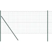 vidaXL Clôture avec poteaux Vert 1,2 x 25 m Acier