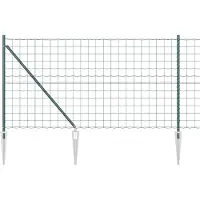 vidaXL Clôture européenne avec pointes, 10 x 1,2 m, acier revêtu de PVC, couleur verte