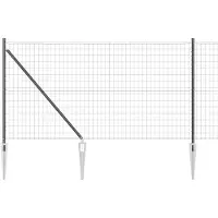 vidaXL Clôture européenne avec pointes, 10 x 1,2 m, acier revêtu de PVC, gris