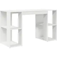 vidaXL Bureau , blanc, en panneaux de particules, 130 x 50,5 x 75 cm