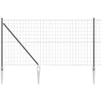 vidaXL Clôture européenne avec pointes, 25 x 1 m, acier revêtu de PVC, gris