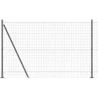 vidaXL Clôture avec poteaux Gris 1,4 x 10 m Acier et PVC