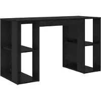 vidaXL Bureau noir imitation bois chêne, fabriqué en panneaux de particules