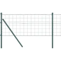 vidaXL Clôture extérieure Euro, à encastrer dans le sol, 25 x 0,4 m, verte, en filet