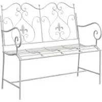 vidaXL Banc de jardin pour 2 personnes, 104 x 54 x 93 cm, en acier, finition blanc antique