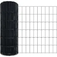 vidaXL Clôture Euro, 0,8 x 25 m, fer revêtu de PVC, gris