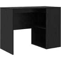 vidaXL Bureau noir imitation bois chêne, fabriqué en panneaux de particules