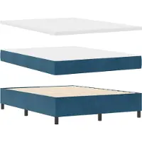 vidaXL Lit boxspring avec tête de lit, bleu foncé, 200 x 160 cm, velours
