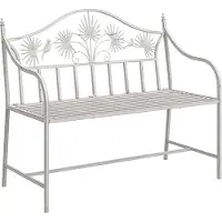 vidaXL Banc de jardin blanc antique 104 x 52,5 x 89 cm en acier