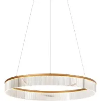 QAZQA Suspension moderne en laiton 78cm avec LED à intensité variable en 3 étapes - Anello Chandelier