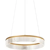 QAZQA Suspension moderne laiton 59cm LED incluse à intensité variable en 3 étapes - Anello Chandelier