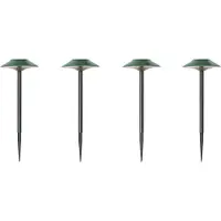 QAZQA Ensemble de 4 spots à piquer verts avec LED IP44 solaire - Mushroom