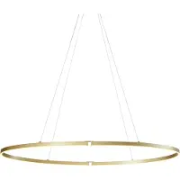 QAZQA Suspension design laiton 120cm LED incluse à intensité variable en 3 étapes - Ovallo